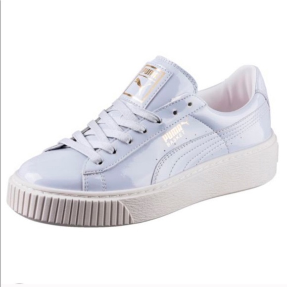 puma suede platform blue